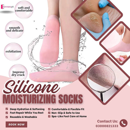 Buy 1 Pair Get 1 Pair Free Offer 4 Pcs Silicone Moisturizing Socks for Foot Care
