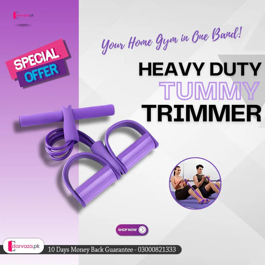 Heavy Duty Peddle Puller Tummy Trimmer Exercise Fitness Band with Strong 4 Tubes for Improving Weight Body Posture Waist and Shape