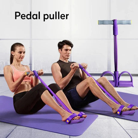 Heavy Duty Peddle Puller Tummy Trimmer Exercise Fitness Band with Strong 4 Tubes for Improving Weight Body Posture Waist and Shape