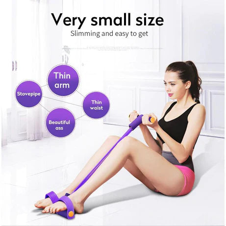 Heavy Duty Peddle Puller Tummy Trimmer Exercise Fitness Band with Strong 4 Tubes for Improving Weight Body Posture Waist and Shape